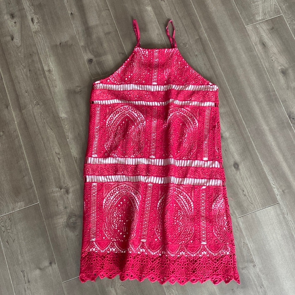 Red mini dress